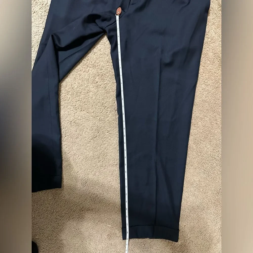 Brioni Blue Dress Pants Classic Straight-Leg
